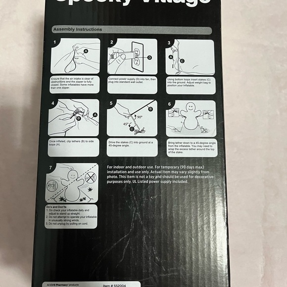 Spooky Village Inflatable Big Eye Jack. 2.7 FT Tall. Indoor Outdoor Use. NWT. - Picture 3 of 3